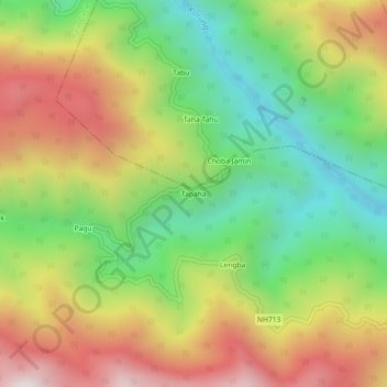 Mappa topografica Tapaha, altitudine, rilievo