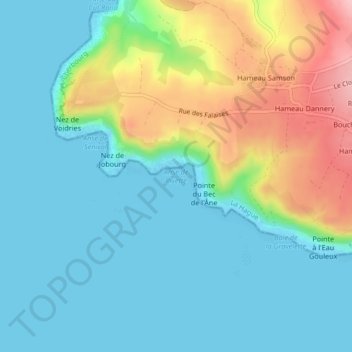 Mappa topografica Anse de Pivette, altitudine, rilievo