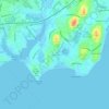 Mappa topografica Bayview, altitudine, rilievo