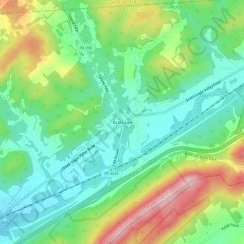 Mappa topografica Bald Eagle, altitudine, rilievo