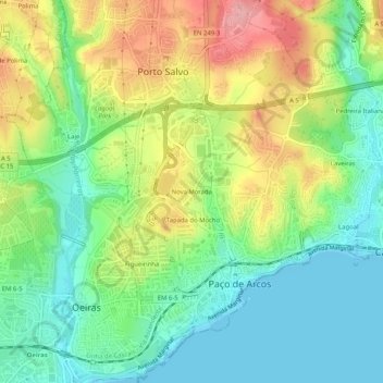Mappa topografica Nova Morada, altitudine, rilievo