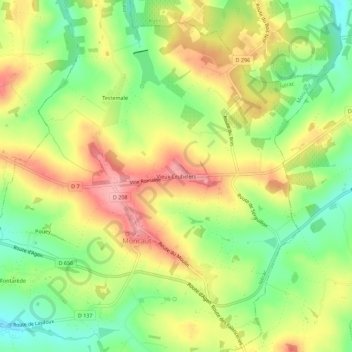 Mappa topografica Vieux Crubelets, altitudine, rilievo