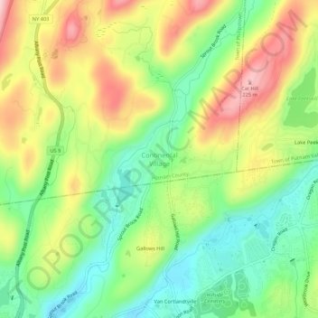 Mappa topografica Continental Village, altitudine, rilievo