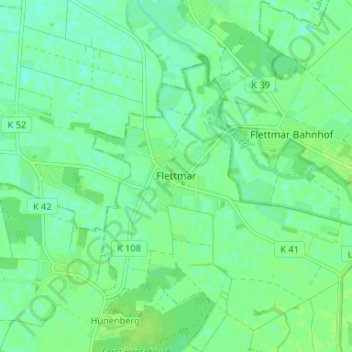 Mappa topografica Flettmar, altitudine, rilievo