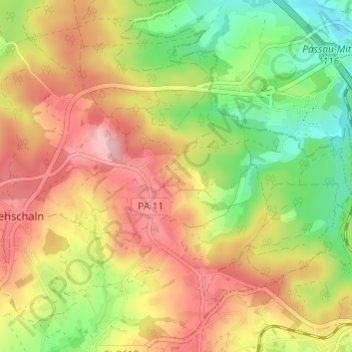 Mappa topografica Kollbrunn, altitudine, rilievo
