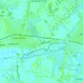 Mappa topografica Hengstforde, altitudine, rilievo