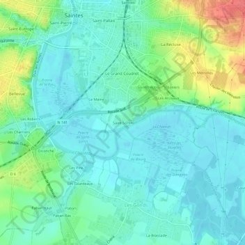 Mappa topografica Saint-Sorlin, altitudine, rilievo