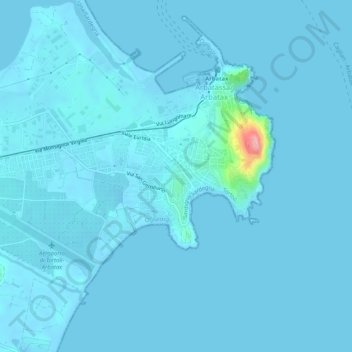 Mappa topografica Arbatax, altitudine, rilievo