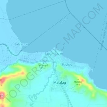 Mappa topografica Bagumbayan, altitudine, rilievo