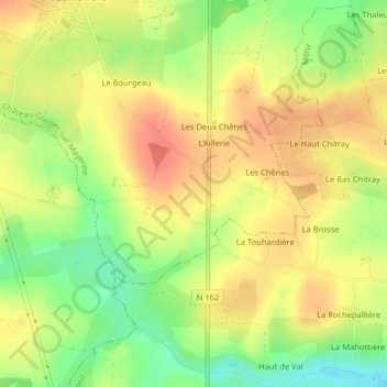 Mappa topografica La Bruyère, altitudine, rilievo