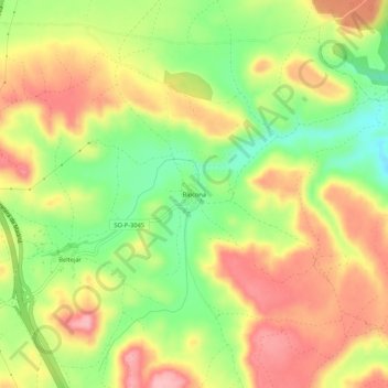 Mappa topografica Blocona, altitudine, rilievo