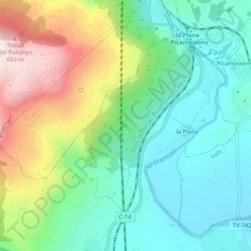 Mappa topografica Solsides, altitudine, rilievo