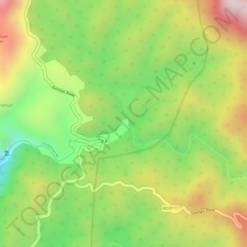 Mappa topografica Lake and view point, altitudine, rilievo