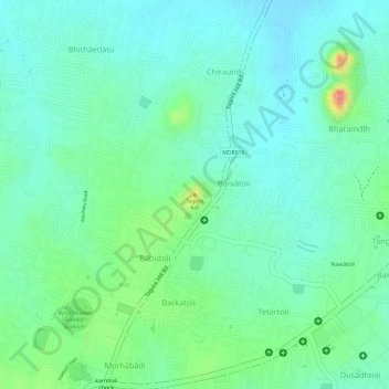 Mappa topografica Tagore hill, altitudine, rilievo