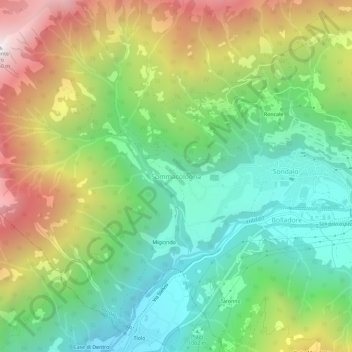 Mappa topografica Sommacologna, altitudine, rilievo