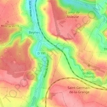 Mappa topografica Les Chênes, altitudine, rilievo