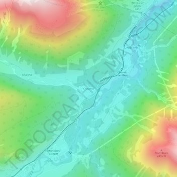 Mappa topografica Chapella, altitudine, rilievo