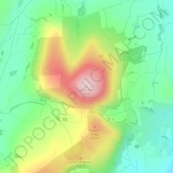 Mappa topografica Little Mell Fell, altitudine, rilievo