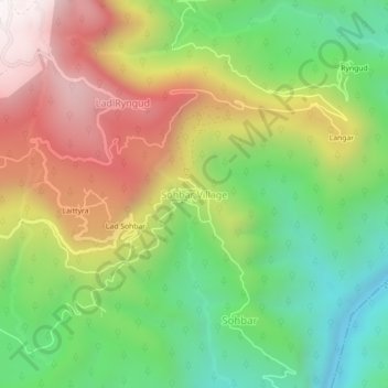 Mappa topografica Sohbar Village, altitudine, rilievo