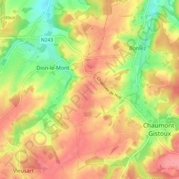 Mappa topografica Tout-Vent, altitudine, rilievo