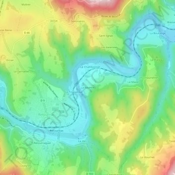 Mappa topografica La Navette, altitudine, rilievo