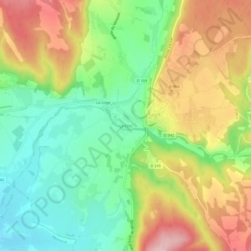 Mappa topografica La Croc, altitudine, rilievo