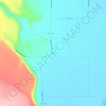 Mappa topografica Plush, altitudine, rilievo