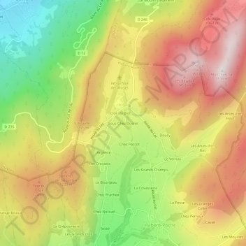 Mappa topografica Sous Chez Ducrot, altitudine, rilievo