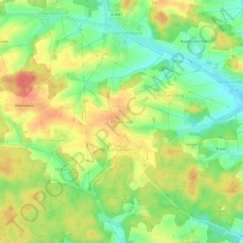 Mappa topografica Plixenried, altitudine, rilievo