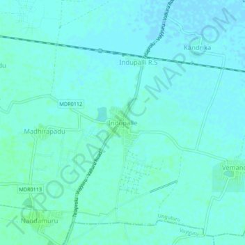 Mappa topografica Indupalle, altitudine, rilievo