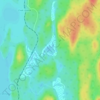 Mappa topografica Lac Minerve, altitudine, rilievo