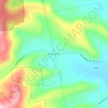 Mappa topografica Weber Corners, altitudine, rilievo