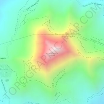 Mappa topografica Cerro Chorolque, altitudine, rilievo
