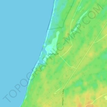 Mappa topografica Jaunupe, altitudine, rilievo
