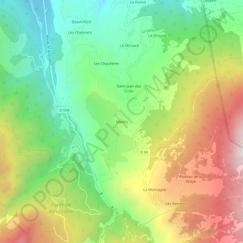 Mappa topografica Marles, altitudine, rilievo