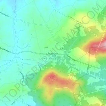 Mappa topografica Stevenstown, altitudine, rilievo