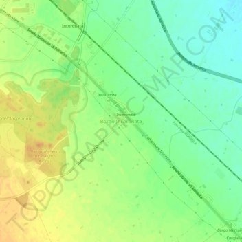 Mappa topografica Borgo Incoronata, altitudine, rilievo