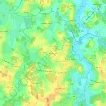 Mappa topografica La Bascule, altitudine, rilievo