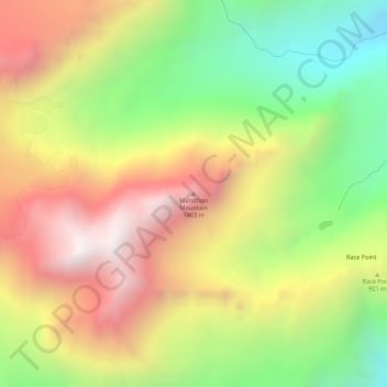 Mappa topografica Marathon Mountain, altitudine, rilievo