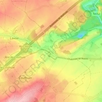 Mappa topografica Longpré, altitudine, rilievo