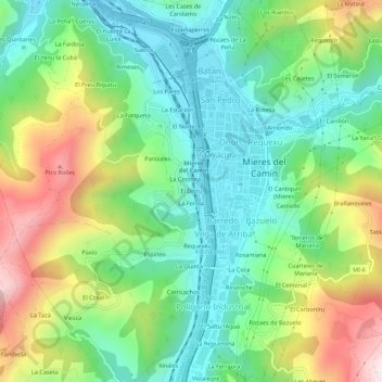 Mappa topografica El Discu, altitudine, rilievo