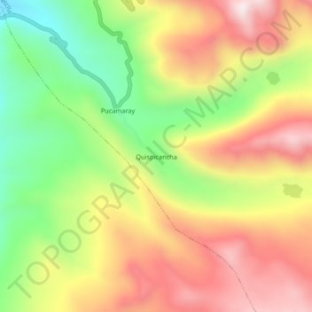 Mappa topografica Quispicancha, altitudine, rilievo