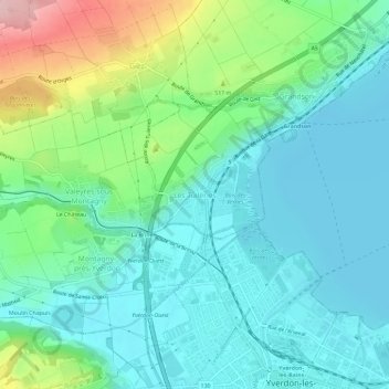 Mappa topografica Les Tuileries, altitudine, rilievo