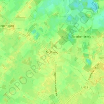 Mappa topografica Mollberg, altitudine, rilievo