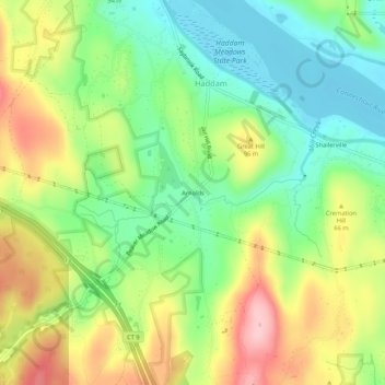 Mappa topografica Arnolds, altitudine, rilievo