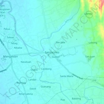 Mappa topografica San Jacinto, altitudine, rilievo