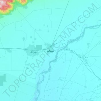 Mappa topografica Khushab, altitudine, rilievo