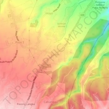 Mappa topografica Lumil, altitudine, rilievo