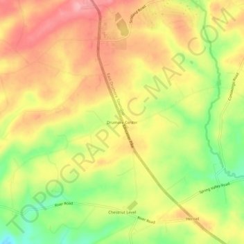 Mappa topografica Drumore Center, altitudine, rilievo