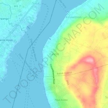 Mappa topografica Caliclic, altitudine, rilievo